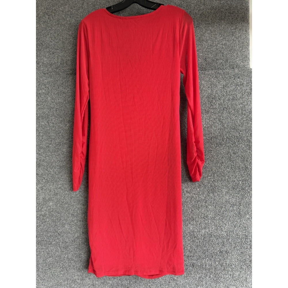 Isabel Maternity Red XXL Ruched Dress NWT Holiday Party P7 - Picture 2 of 5